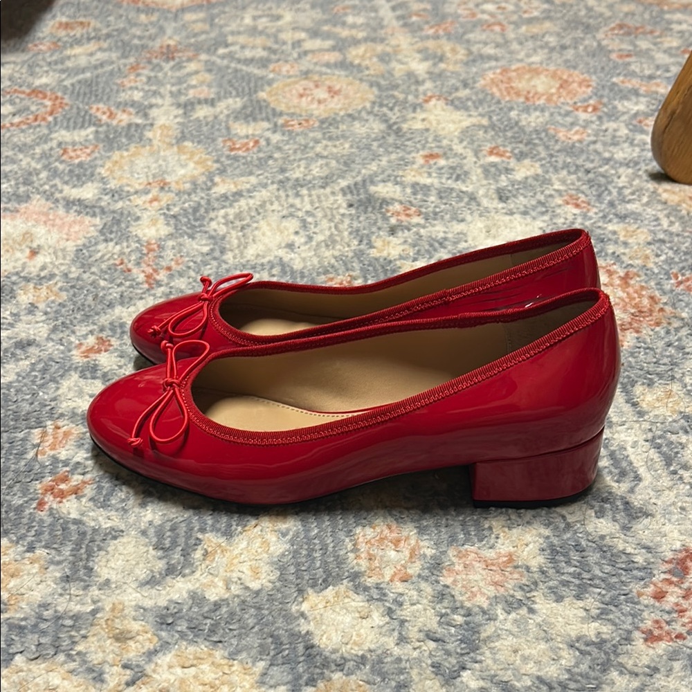 Red Patent Leather Ballet Pumps